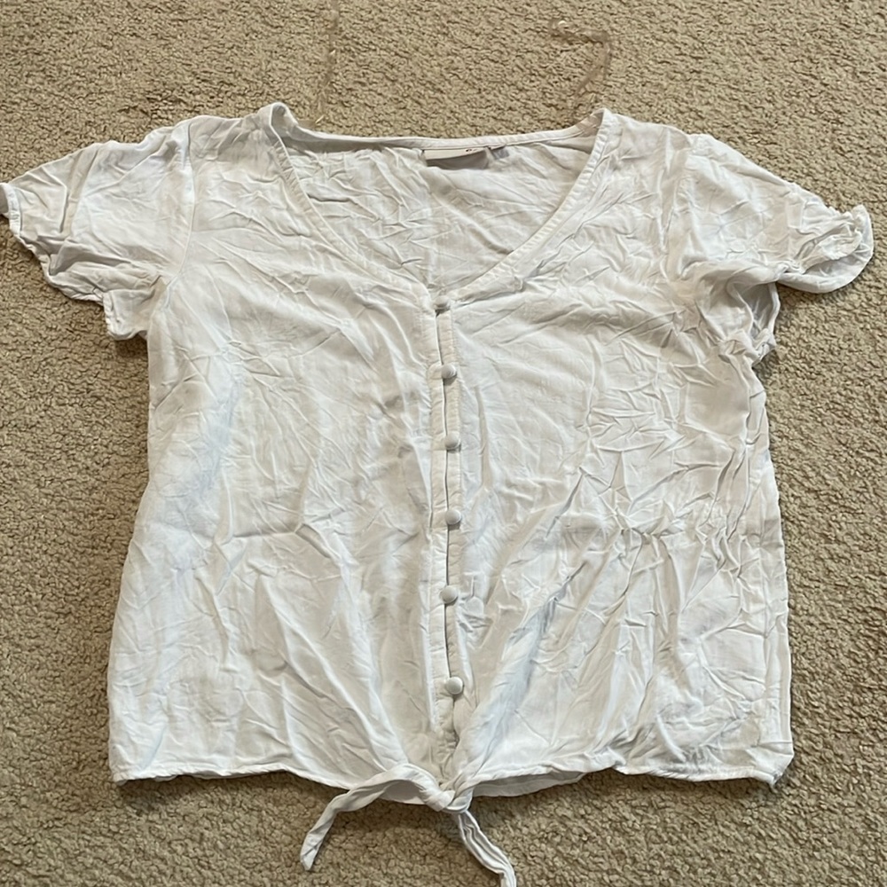 SO White Front Tie Tunic